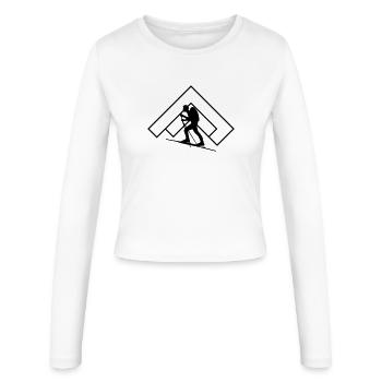 Ski tour - Women's Slim Fit Longsleeve - white - Front - AI Model Female 172 light (172cm)