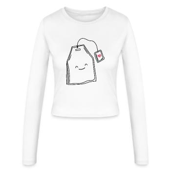 Tea lover tea smile - Women's Slim Fit Longsleeve - white - Front - AI Model Female 172 light (172cm)
