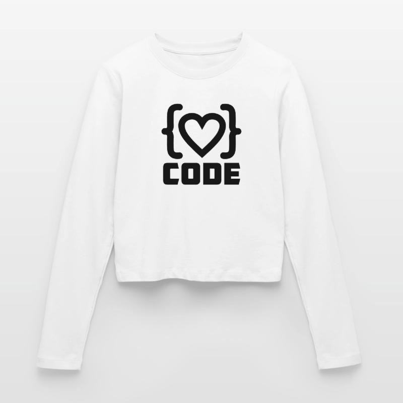 Herzprogrammierer Code Logo mit Text CODE Frauen Slim Fit Langarmshirt