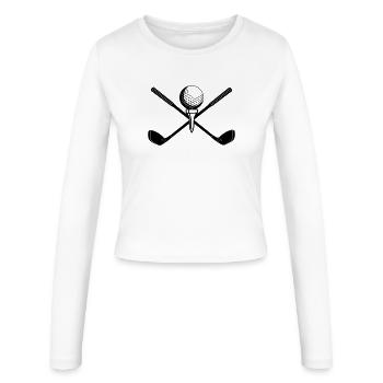 Bâtons croisés par vagues - Manches longues slim fit Femme - blanc - Devant - AI Model Female 172 light (172cm)