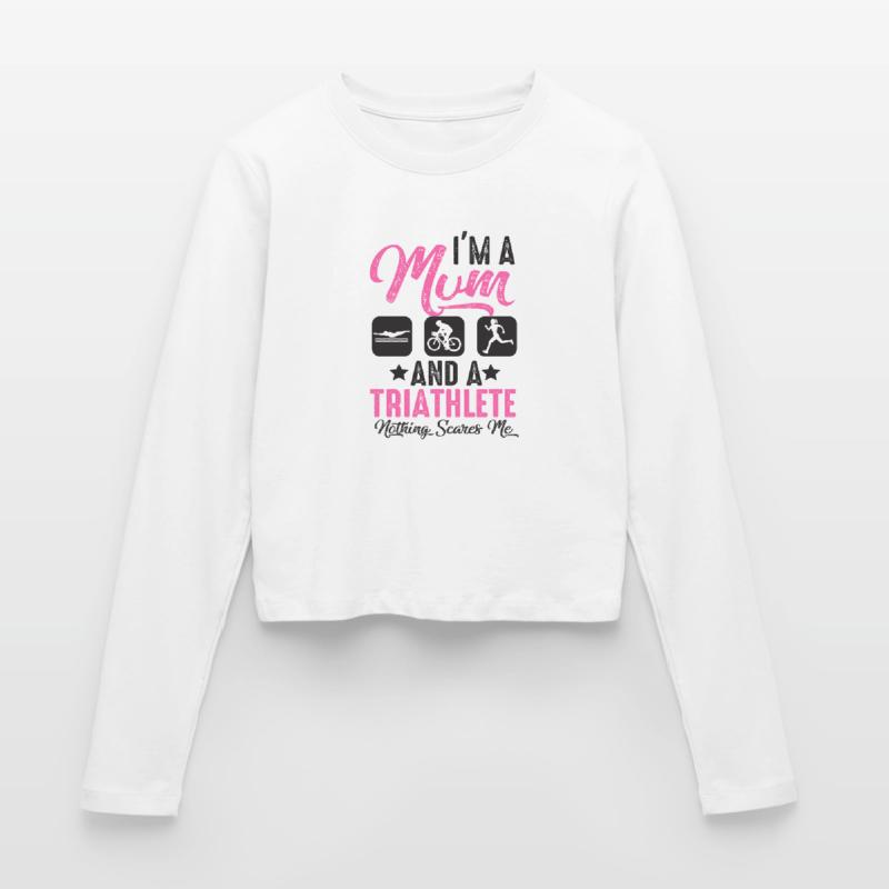 Ich Bin Eine Mutter Und Ein Triathlet Frauen Slim Fit Langarmshirt