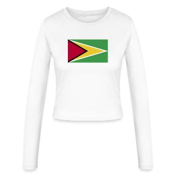 Drapeau national du Guyana - Manches longues slim fit Femme - blanc - Devant - AI Model Female 172 light (172cm)