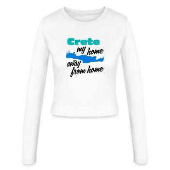 Crète – ma deuxième maison - Manches longues slim fit Femme - blanc - Devant - AI Model Female 172 light (172cm)