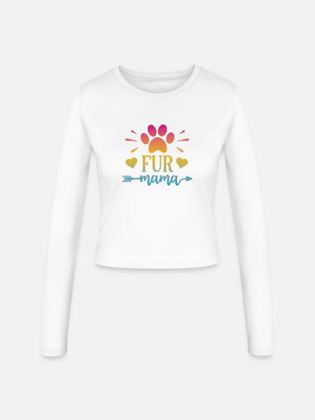 Pelz Mama - Frauen Slim Fit Langarmshirt - Weiß