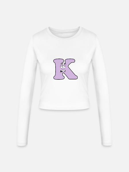K - Frauen Slim Fit Langarmshirt - Weiß