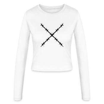 Barbed wire crossed - Women's Slim Fit Longsleeve - white - Front - AI Model Female 172 light (172cm)