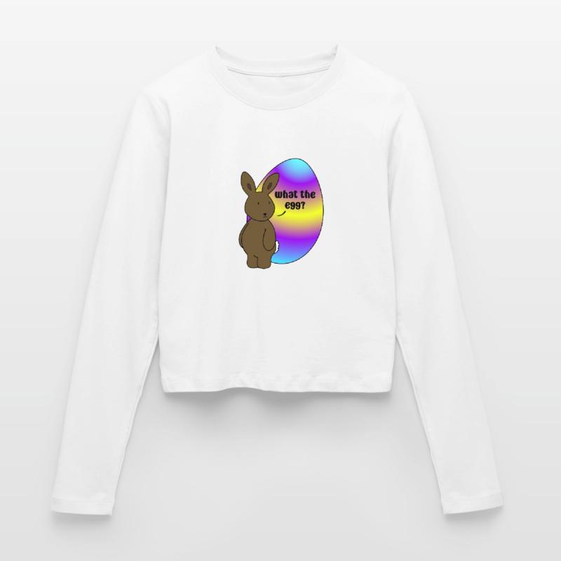 Happy Easter - Easter Bunny with Easter Egg Women's Slim Fit Longsleeve
