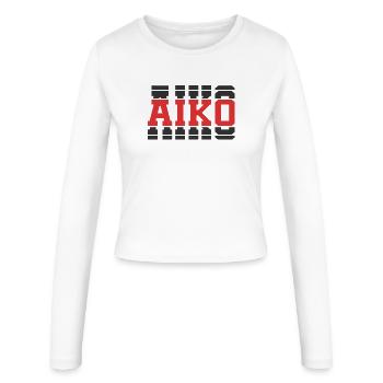 Aiko t-shirt gift idea stacked text - Women's Slim Fit Longsleeve - white - Front - AI Model Female 172 light (172cm)