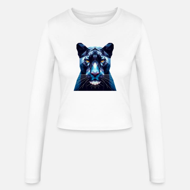 A blue panther in polygon style - Women's Slim Fit Longsleeve - white