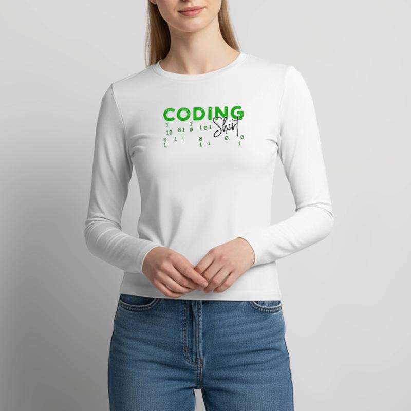 Coden Developer Programmierer Webentwickler Spruch Frauen Slim Fit Langarmshirt