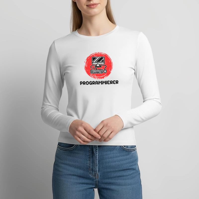 Developer Programmierer Coden Computer Informatik Frauen Slim Fit Langarmshirt