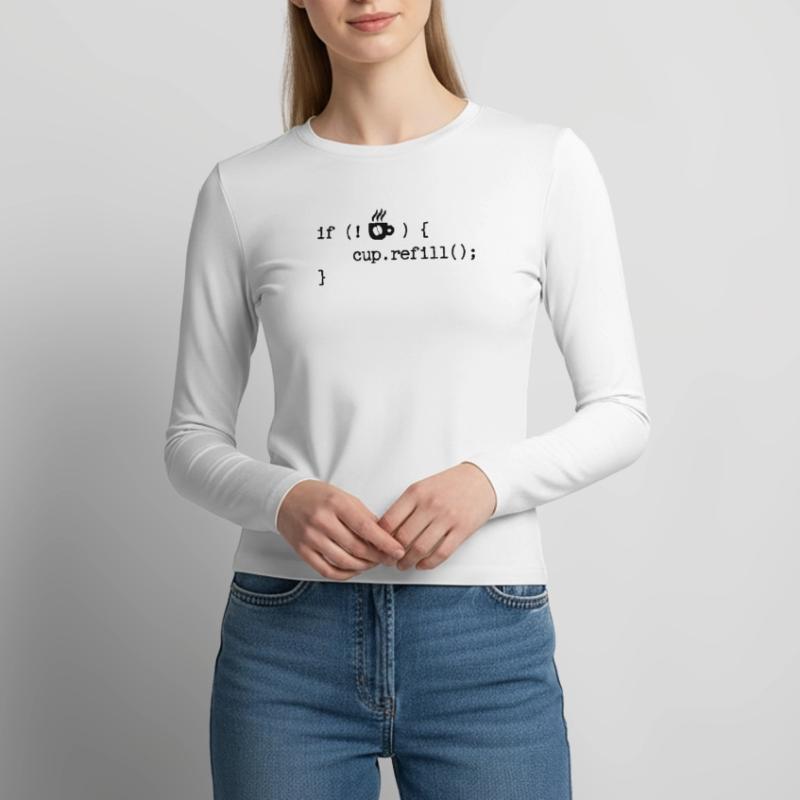 Developer Programmierer Code Webentwickler Debug Frauen Slim Fit Langarmshirt
