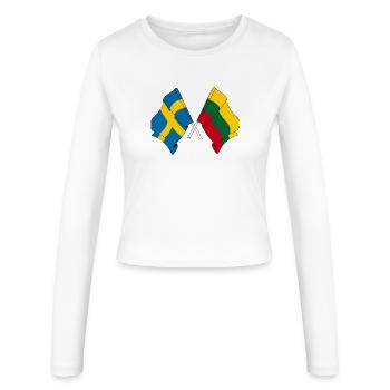 Flag Sweden, flag Lithuania - Women's Slim Fit Longsleeve - white - Front - AI Model Female 172 light (172cm)