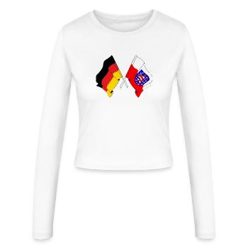 Drapeau Allemagne Thuringe - Manches longues slim fit Femme - blanc - Devant - AI Model Female 172 light (172cm)