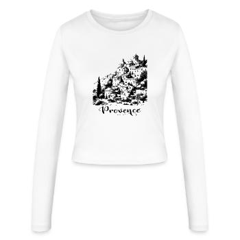 Provence - Frauen Slim Fit Langarmshirt - Weiß - Vorne - AI Model Female 172 light (172cm)