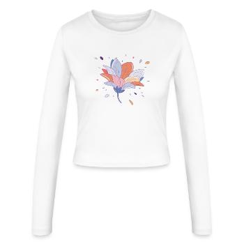 Fleur d’été - Manches longues slim fit Femme - blanc - Devant - AI Model Female 172 light (172cm)