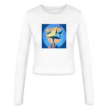 Caméléon Pop Art aux couleurs néon - Manches longues slim fit Femme - blanc - Devant - AI Model Female 172 light (172cm)