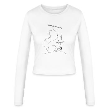 Eichhörnchen süß, lineart - Frauen Slim Fit Langarmshirt - Weiß - Vorne - AI Model Female 172 light (172cm)