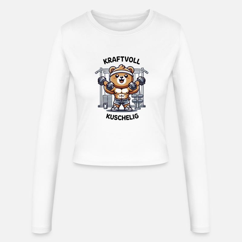 The powerful and cuddly bear at the same time - Women's Slim Fit Longsleeve - white