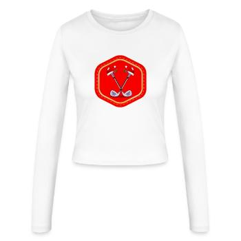 WEIHNACHTEN GOLFSPIELEN - Frauen Slim Fit Langarmshirt - Weiß - Vorne - AI Model Female 172 light (172cm)