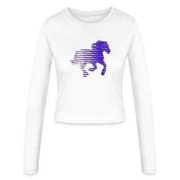 CHEVAL. POULE. COQ. ANIMAL. OISEAU. LICORNE. CONTE - Manches longues slim fit Femme - blanc - Devant - AI Model Female 172 light (172cm)