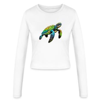 Turtle - Women's Slim Fit Longsleeve - white - Front - AI Model Female 172 light (172cm)