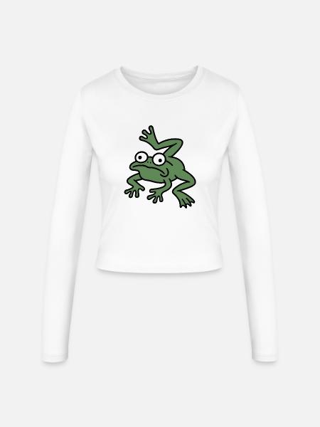 Derpy Froschschenkel - Frauen Slim Fit Langarmshirt - Weiß