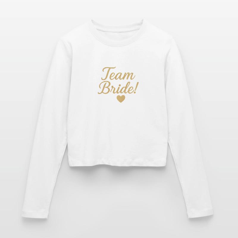 Conception de script d’or de l’équipe Bride. Mariage Manches longues slim fit Femme