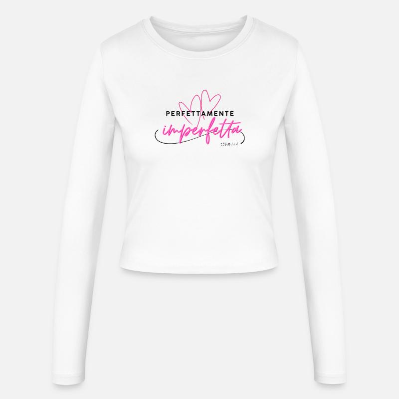 Perfettamente_Imperfetta - Frauen Slim Fit Langarmshirt - Weiß