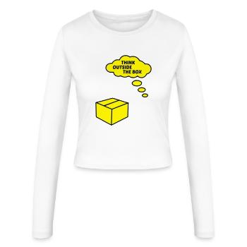outside the box - Women's Slim Fit Longsleeve - white - Front - AI Model Female 172 light (172cm)