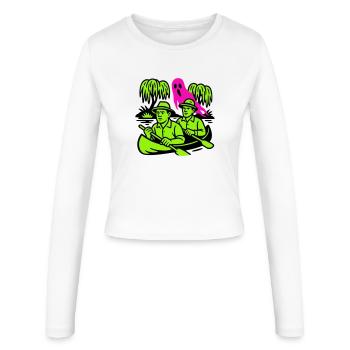 Ghost in the jungle - Women's Slim Fit Longsleeve - white - Front - AI Model Female 172 light (172cm)