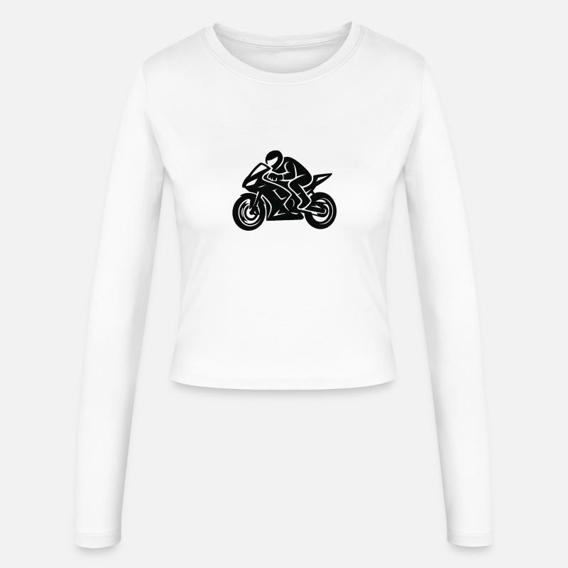 Motorcycle line drawing - Women's Slim Fit Longsleeve - white