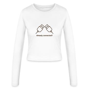 already connected - Women's Slim Fit Longsleeve - white - Front - AI Model Female 172 light (172cm)