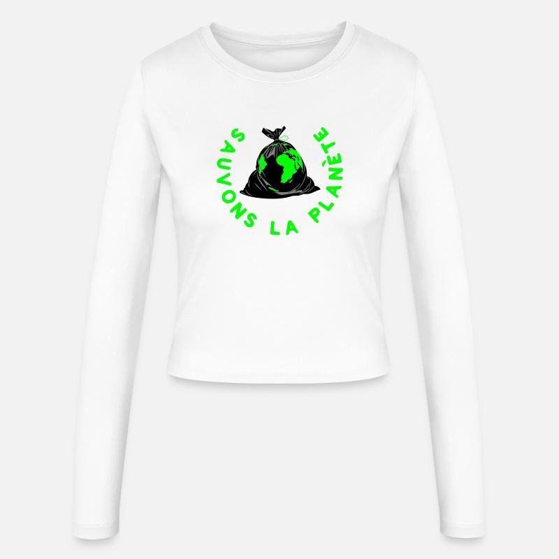 Save the planet - Women's Slim Fit Longsleeve - white