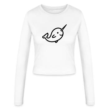 Narwal - Frauen Slim Fit Langarmshirt - Weiß - Vorne - AI Model Female 172 light (172cm)