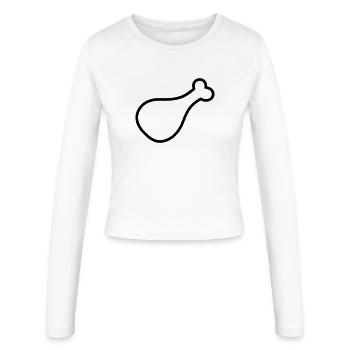 chicken thigh - Women's Slim Fit Longsleeve - white - Front - AI Model Female 172 light (172cm)