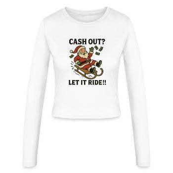 Cash out - Frauen Slim Fit Langarmshirt - Weiß - Vorne - AI Model Female 172 light (172cm)