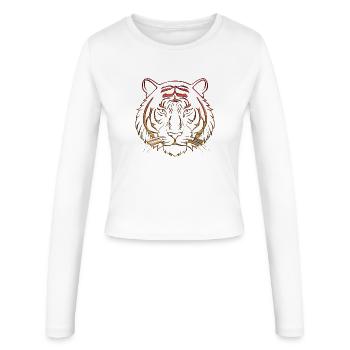 Metallic tiger chrome red orange - Women's Slim Fit Longsleeve - white - Front - AI Model Female 172 light (172cm)
