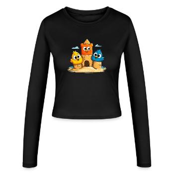 Sandcastle Trio colorful - Women's Slim Fit Longsleeve - black - Front - AI Model Female 172 light (172cm)