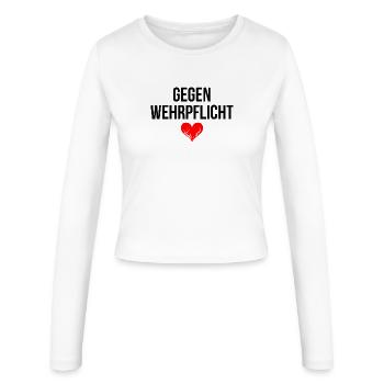 AGAINST CONTINUING EMPLOYMENT - Women's Slim Fit Longsleeve - white - Front - AI Model Female 172 light (172cm)