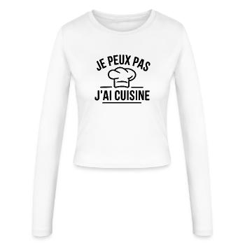 J-peux_pas_J-ai_cuisine - Women's Slim Fit Longsleeve - white - Front - AI Model Female 172 light (172cm)