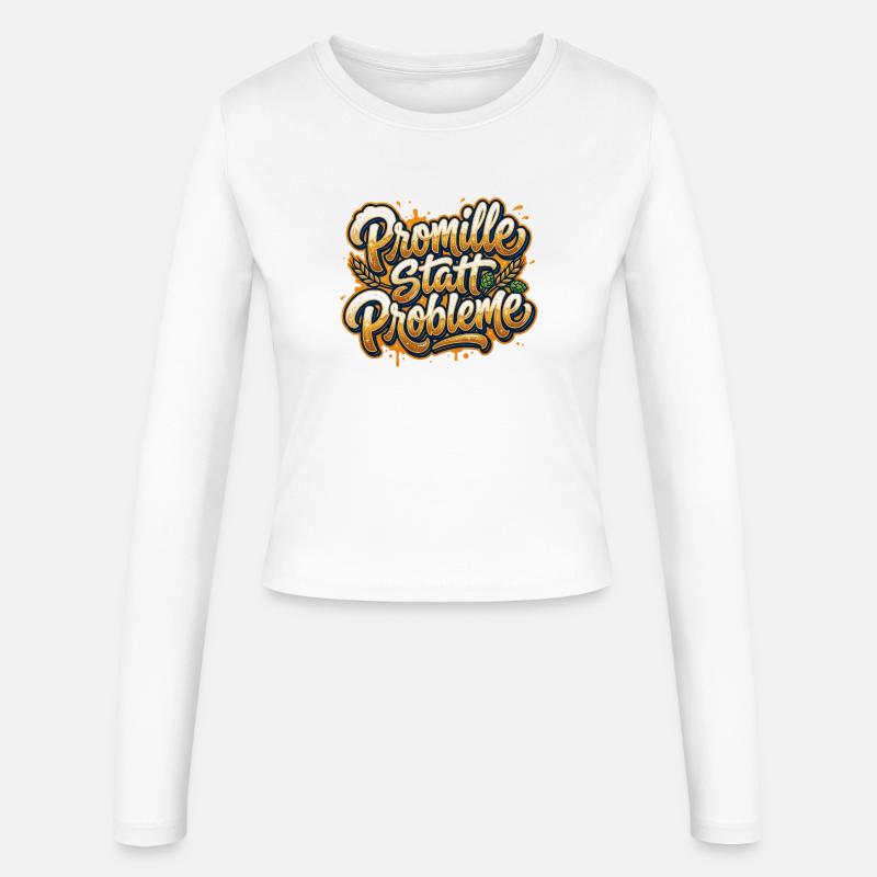 Alcohol instead of problems - Women's Slim Fit Longsleeve - white