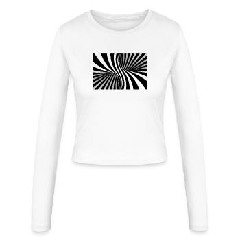 Illusionsspirale Schwarz-Weiß - Frauen Slim Fit Langarmshirt - Weiß - Vorne - AI Model Female 172 light (172cm)