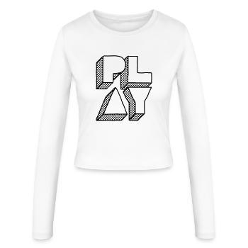 Press Play – Musik Party DJ Design - Frauen Slim Fit Langarmshirt - Weiß - Vorne - AI Model Female 172 light (172cm)