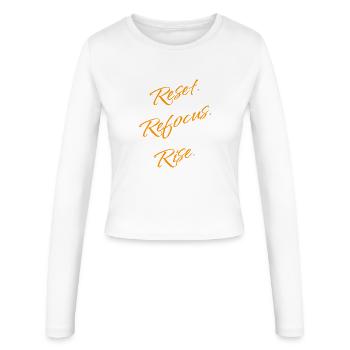 Réinitialiser. Reconcentrez-vous. Lève-toi. – Déclaration de motivation - Manches longues slim fit Femme - blanc - Devant - AI Model Female 172 light (172cm)