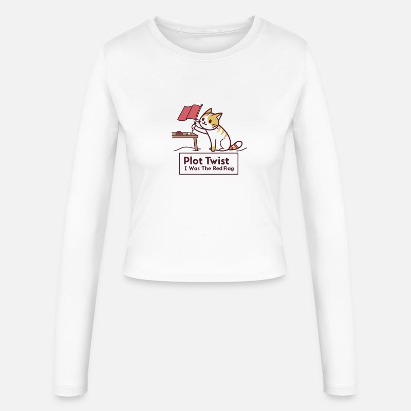 Plot Twist: I am the Red Flag - Women's Slim Fit Longsleeve - white