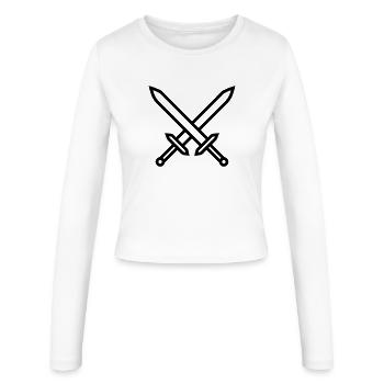 épées croisées combat médiéva - Manches longues slim fit Femme - blanc - Devant - AI Model Female 172 light (172cm)