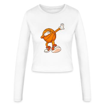 Basketball-Maskottchen Dunks - Frauen Slim Fit Langarmshirt - Weiß - Vorne - AI Model Female 172 light (172cm)