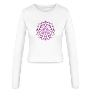 Mandala - Frauen Slim Fit Langarmshirt - Weiß - Vorne - AI Model Female 172 light (172cm)