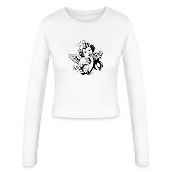 Pizza Angel – Chérubin avec une part de pizza - Manches longues slim fit Femme - blanc - Devant - AI Model Female 172 light (172cm)